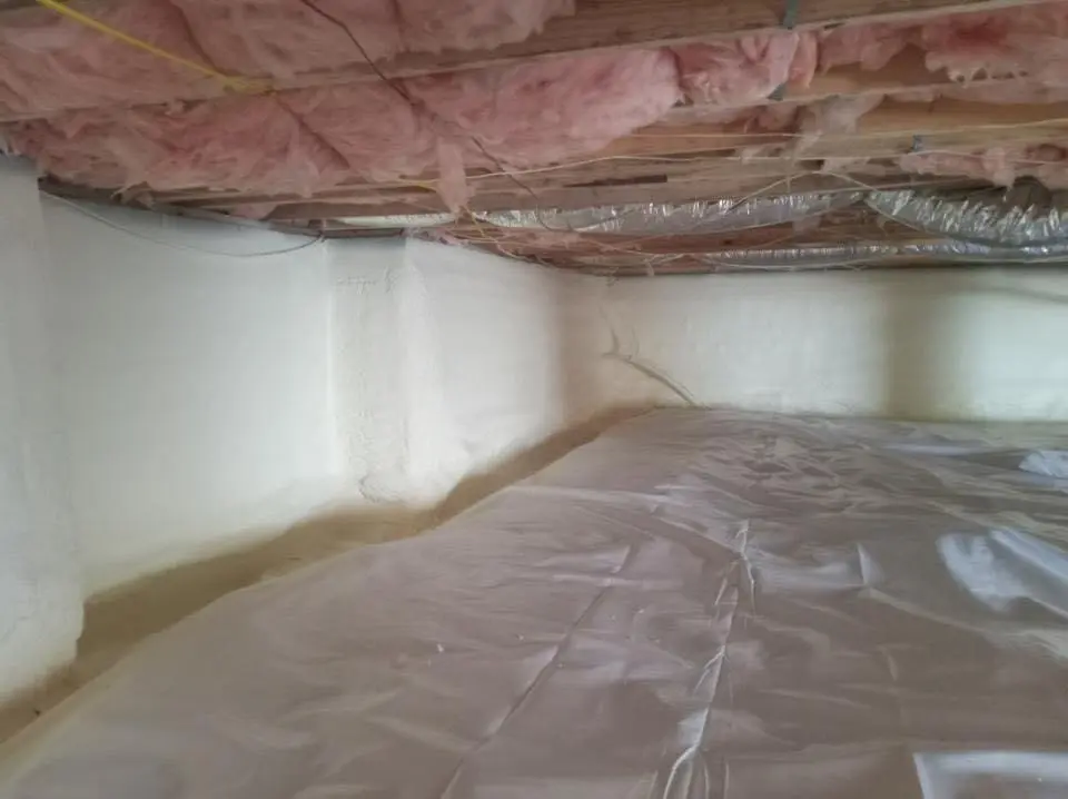 Crawl space encapsulation with closed-cell spray foam for Roof Maintenance in Old Jamestown